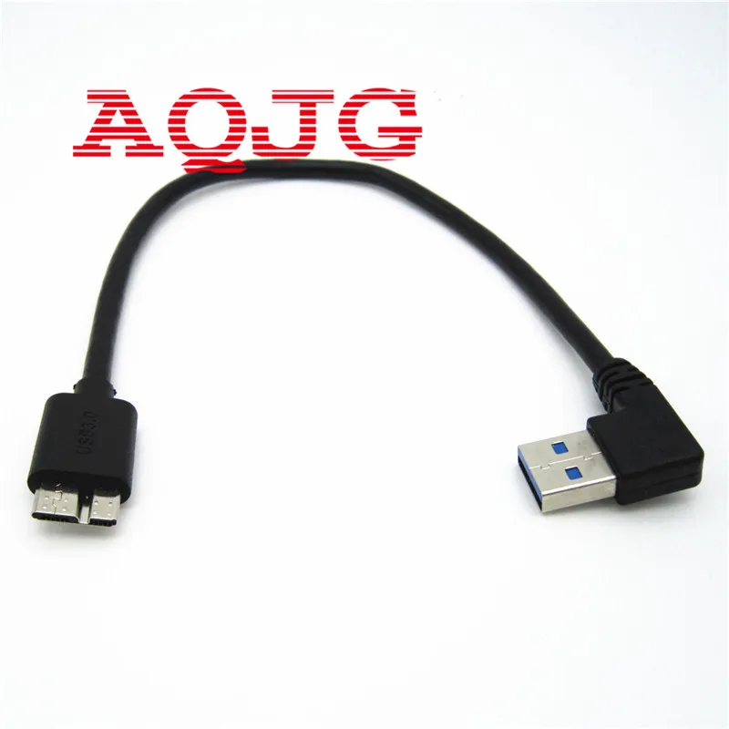 5Gbps 30 cm USB 3.0 v Pravom Uhle Na Male Micro B Samec 10 Pin Krátky Kábel Adaptéra pre Mobilné HDD Ľavej Šikmého 90degree AQJG