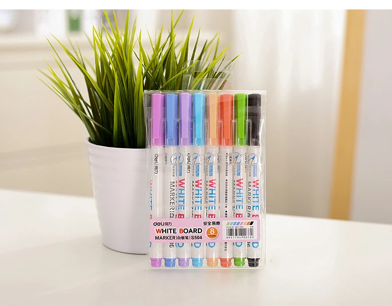 8 Ks/Pack 8-Farby, Suché Vymazať Značku Tabuľa Marker Pero pre Školské a Kancelárske a Stretnutie sa a Vyučovania