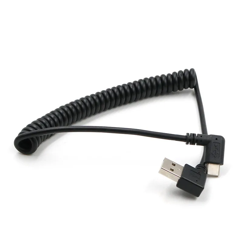 90 stupňov dvojité pravé koleno USB-C 3.1 Typ-c zdvíhateľnej jar Údaje Chager Sync Rozšírenie pre Macbook Chromebook LeTV S8 Telefón