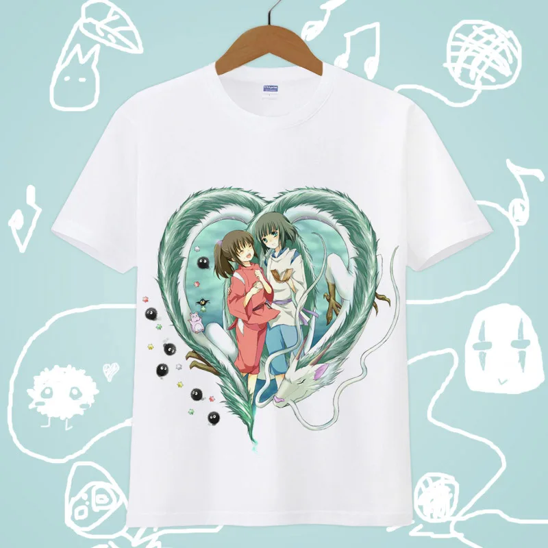 Anime Unisex Japonský Hayao Miyazaki T-shirt Pre Milovníkov Pár Tričká Odvážneho Preč Potlačené Tričká Topy T Shirt Pre Mužov, Ženy