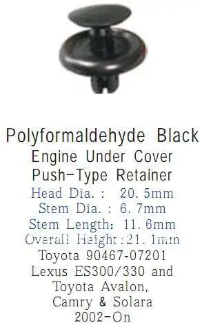 Auto plastové nity motora pod krytom push-typ držiak prípade Toyota Avalon camry avalon a prípad pre Lexus ES 300/330
