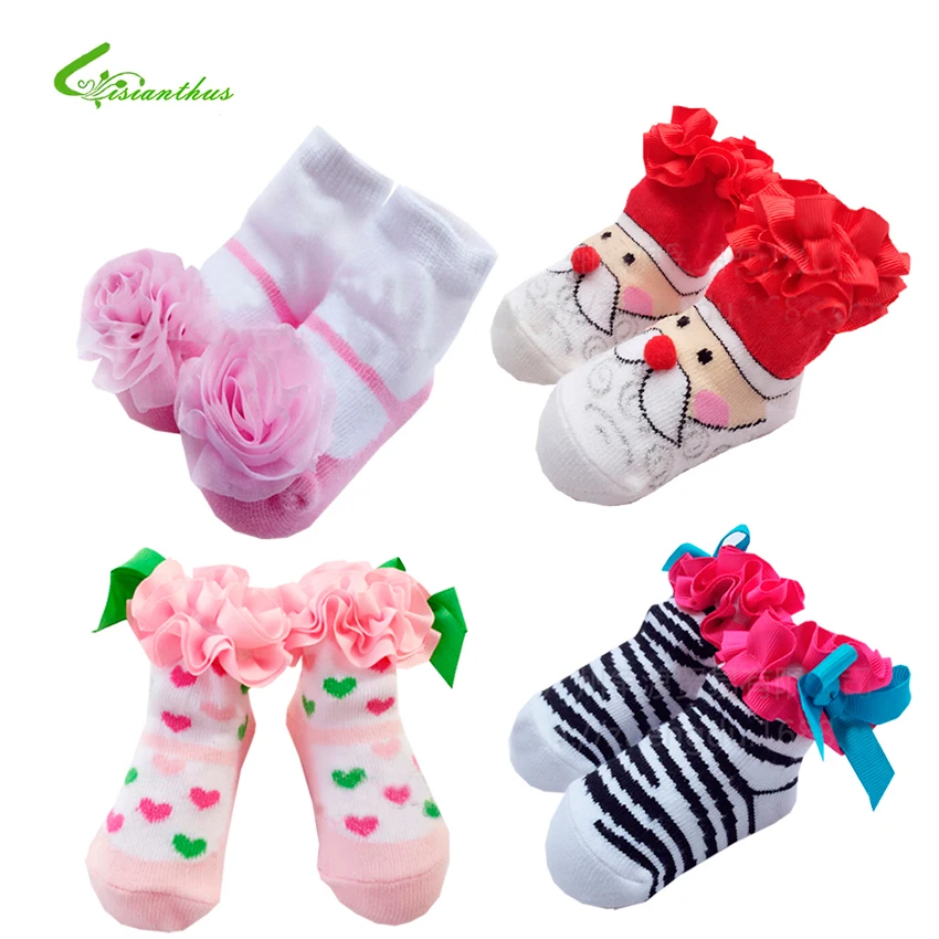 Baby Ponožky Dojčenské Ponožky pre Dievčatá Novorodencov Ponožky pre Princeznú Dovolenku Narodeninám Darčeky pre Dievčatká Nové Módne 0-12 Mesiacov