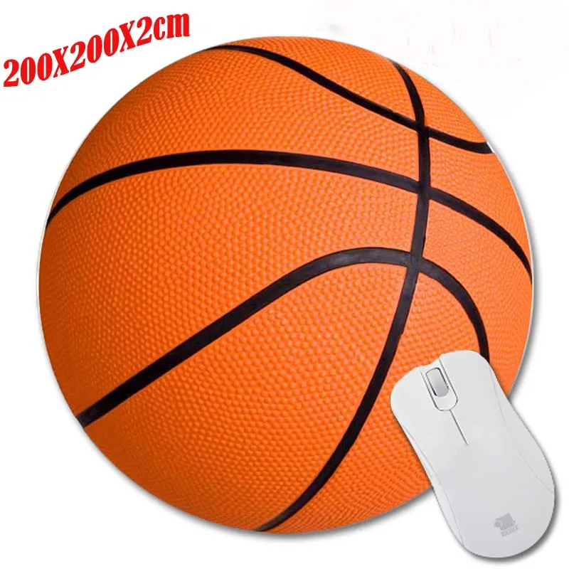 Basketbalovú Loptu najpredávanejších Prispôsobené Obdĺžnik Non-Slip 3D Tlač 200*200*2 mm Herné Gumy Odolné Notebook Kolo podložka pod myš