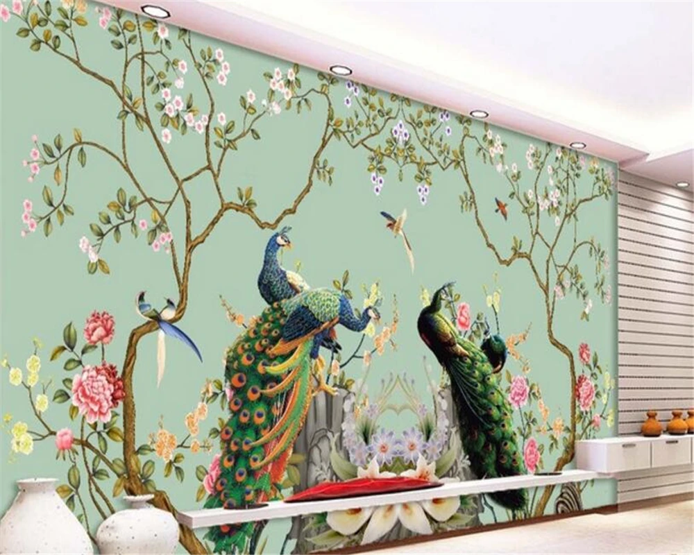 Beibehang Vysokej úrovni, dekoratívne maľby krásne jednoduché tapety vták, páva pozadia, tapety na steny, 3 d aplikácie