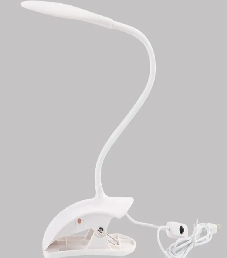 Biela 3w LED USB stolná Lampa Tabuľka Lampa na Čítanie Flexional Stojan Klip Stolná Lampa Módna Novinka Darček pre Študentov