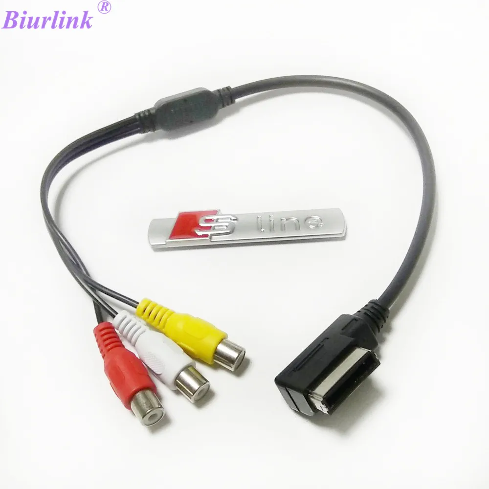 Biurlink Media-IN Rozhranie Ami na 3 RCA Kábel, Adaptér pre Audi A3, A4 A6, A8, Q3 Q5 Q7