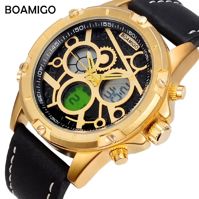 BOAMIGO Značky Mužov Športové Hodinky Luxusné Digitálne Hodinky Kvalitnej Nerezovej Ocele náramkové hodinky 30 m Vodotesný Hodiny Reloj Hombre