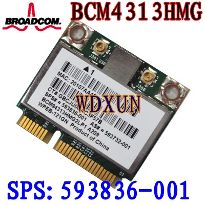 Broadcom 4313 Karty Wifi 593836-001 Bcm94313hmg2lp1 Dm1 Dm2 Dm3 Dm4 Mini 110 G72 Dv7 150mbps Wireless Pre Notebook 802.11 bgn