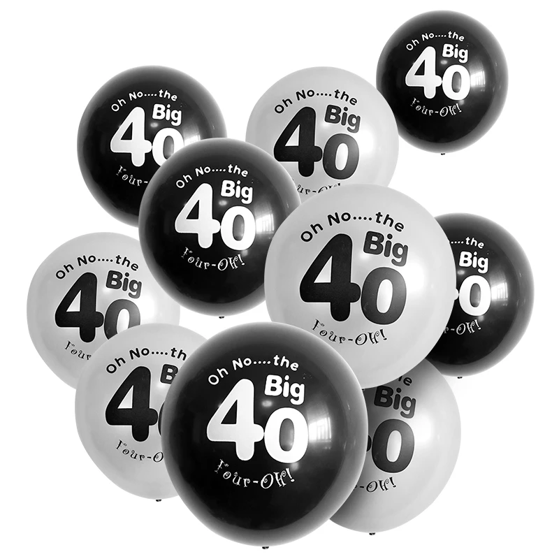 BTRUDI 10pcs 12inch Happy Birthday Balón 50 Výročie Latexové Balóny Svadby, Narodeniny Dodávky čiernej a striebornej balóny