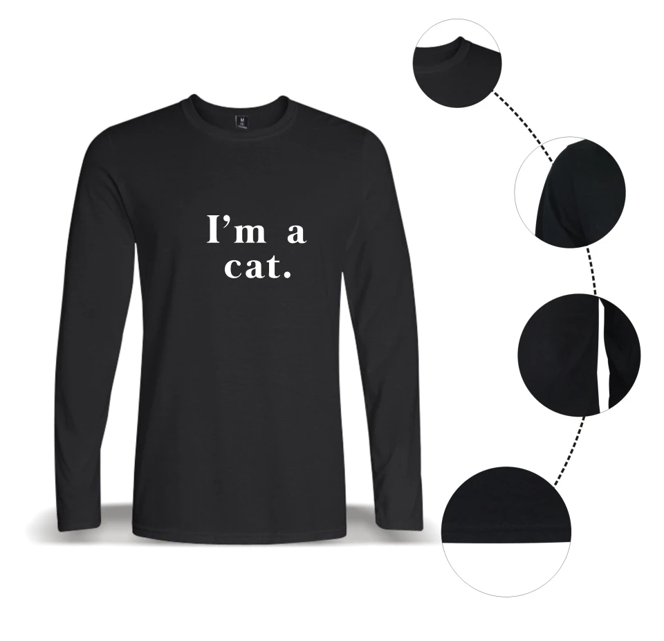 BTS som mačka Bavlnené tričko Dlhý Rukáv Mužov Vtipný Film Znaky Tee Tričko Mužov Zábavné Módne Bežné 4XL Tričko XXS-4XL oblečenie