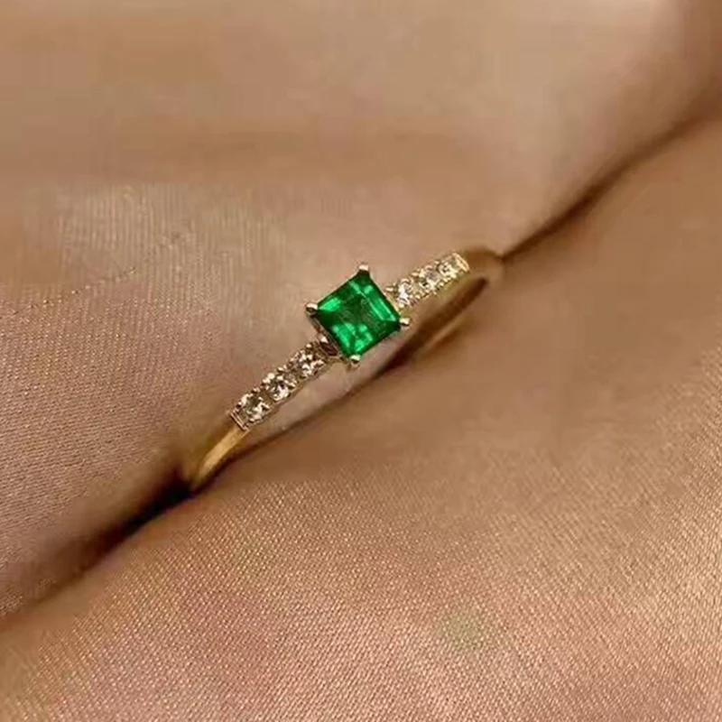 CoLife Šperky klasické emerald zásnubný prsteň 3 mm prírodné emerald strieborný prsteň pevné 925 silver emerald drahokam prsteň pre ženu