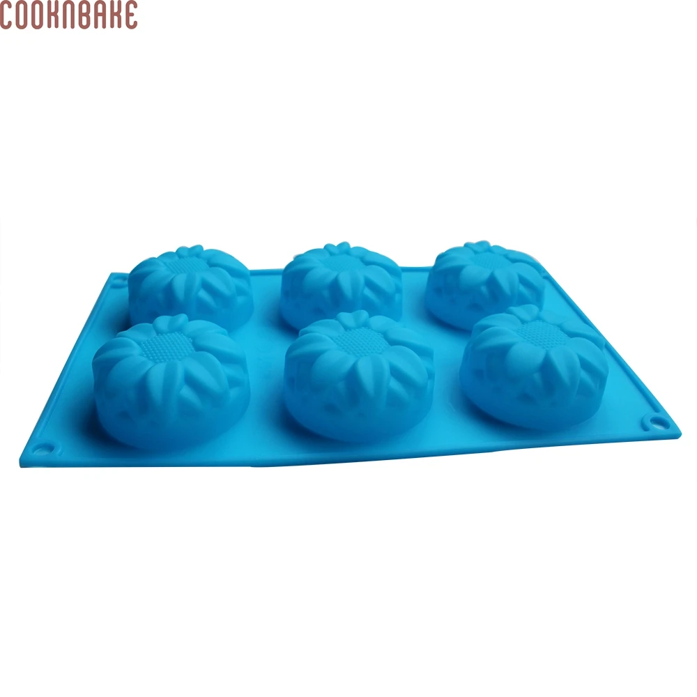 COOKNBAKE DIY zdroj 6 Mreže Slnečnice Silikónové Tortu Formy Ručne vyrábané Mydlo Formy Želé Formovať Čokoládu formy SSCM-001-5