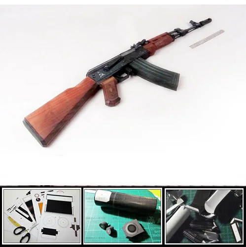 CS AK74 Assault Rifle Zbraň 1: 1 Mierke DIY Ručný Papier Model Plavidlá Hračka