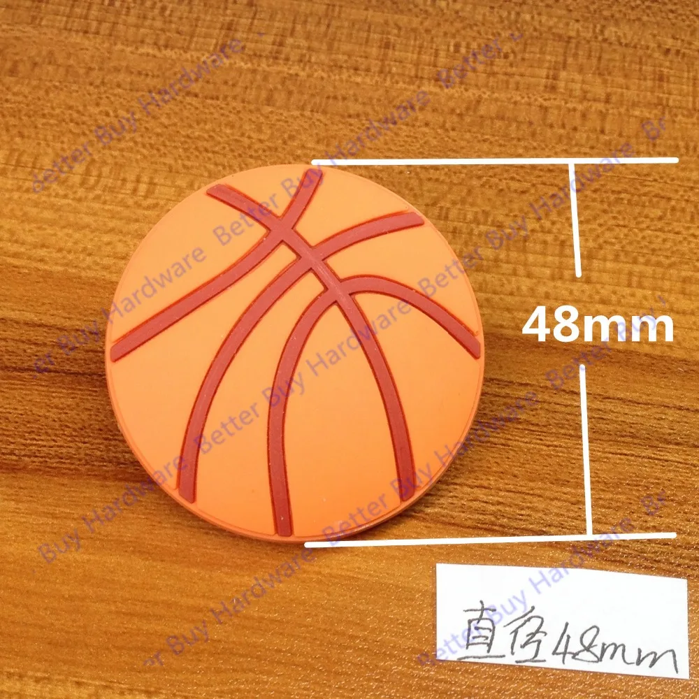 Dia. 48 mm Basketbal dieťa mäkké nábytok rukoväť gombík vytiahnuť jednootvorová dekoratívne rukoväť pre dvere skrinky a zásuvky