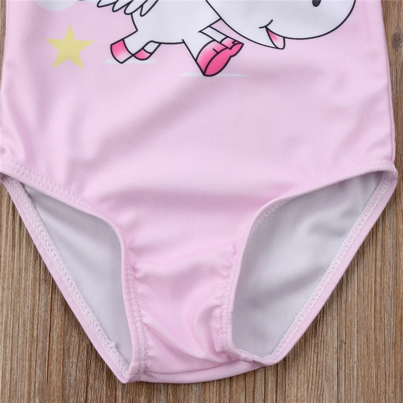 Dievčenské Jednodielne Plavky 2018 Roztomilé Ružové Cartoon Jednorožec Bikini Novorodenca Dievčatá Plavky, Plavky, Plavky Plážové Oblečenie Monokiny