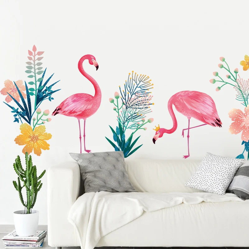 DIY Farebné Flamingo Domáce Dekorácie Samolepiek na Stenu, Vták Moderná Obývacia Izba Stenu Plagát