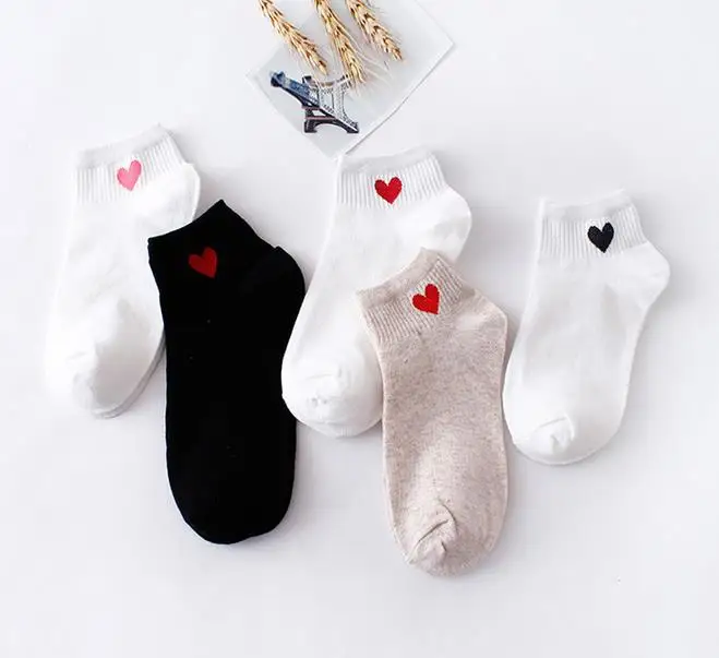Doprava zadarmo Ženy Bavlnené Ponožky srdce štýl Žena Bežné krátke Roztomilé Ponožky Dámske Lacné Kvalitné S16