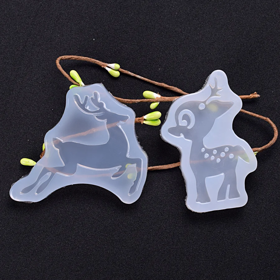 Dvoch jeleňov silikónové formy cartoon Vianočné moose diy živice dekoratívne plavidlá, silikónové formy na epoxidové živice šperky robiť