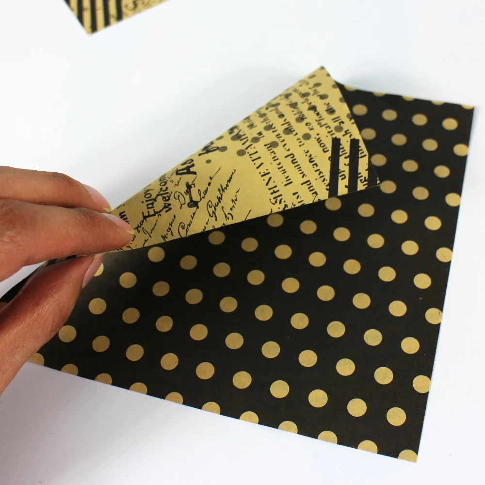 Dvojité bočné DIY origami papier kraft pre strán/svadobné dekorácie, remeselné vintage vzor 15x15cm 60pcs/veľa 80gsm
