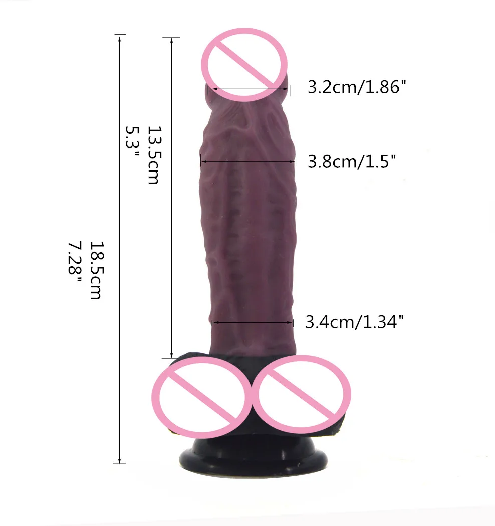 FAAK nové silikónové realistické dildo, šitie čierna farba fialová muž penis s prísavkou sexuálne hračky pre ženy, dospelých, sexuálne produkty