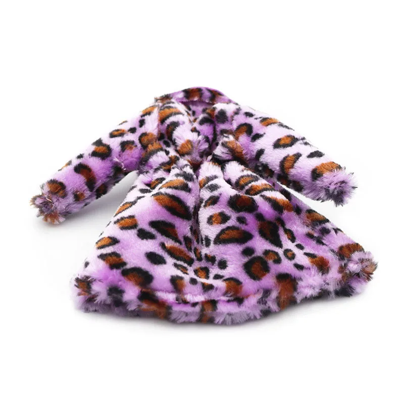 Fialová Leopard Tlač Módne Bábiky Oblečenie Pre Bábiku Barbie Zimné oblečenie Oblečenie Bábiky Šaty 1/6 BJD Bábika Príslušenstvo Deti Hračka