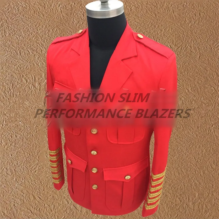 Formálny ples mužské kroje módne slim bunda, sako červená čierna coats hosť spevák štádium nosenie nočný klub bar kostýmy