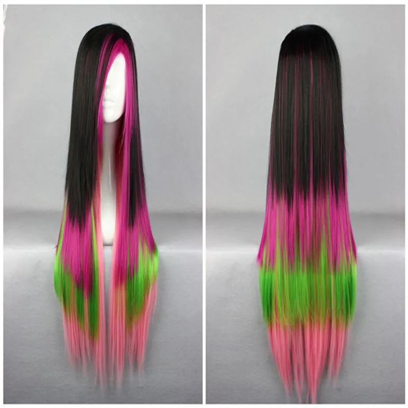 HAIRJOY 3 Tóny Ombre Rainbow Cosplay Parochňu 80 cm Dlhé Rovné Tepelne Odolných Syntetických Vlasov Ženy Holloween Strany Parochne 5 Farieb