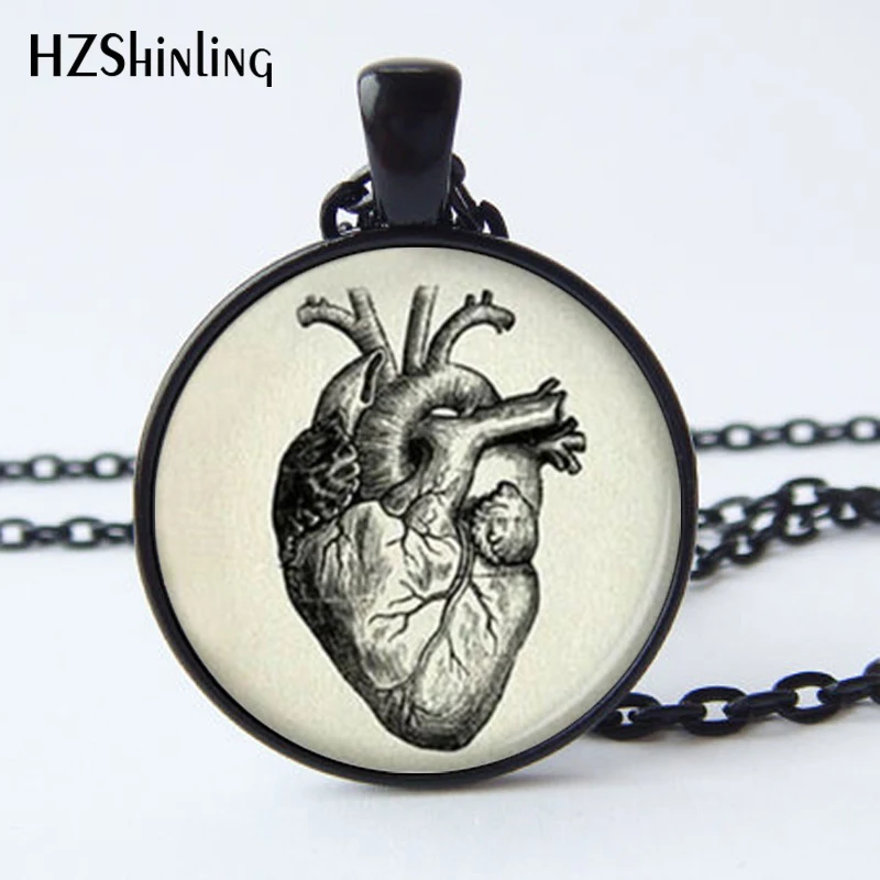 Halloween anatomické srdce prívesok anatomické srdce náhrdelník anatomické srdce šperky pre mužov-008 HZ1