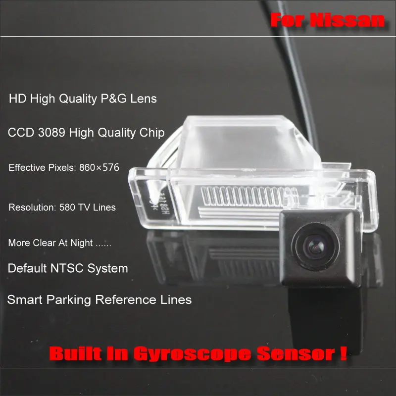 HD CCD SONY Zadná Kamera Pre Nissan Qashqai J10 J11 / Dualis Inteligentné parkoviská Skladby Zadnej strane NTSC / RCA AUX 580 TV Riadkov