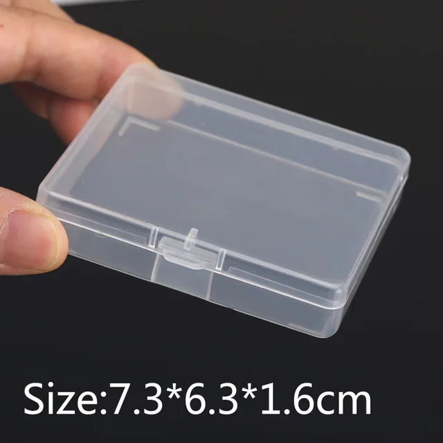 Hrubé Transparentné malé námestie, plastové krabice s Vekom Balenie Úložný box pre šperky box organizátor Časti boite rangement