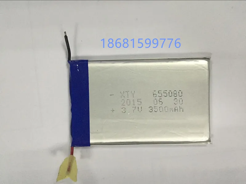 Jadro 3,7 V polymer lithium batéria 655080 3500mah nabíjateľná poklad Nabíjateľná Li-ion Bunky