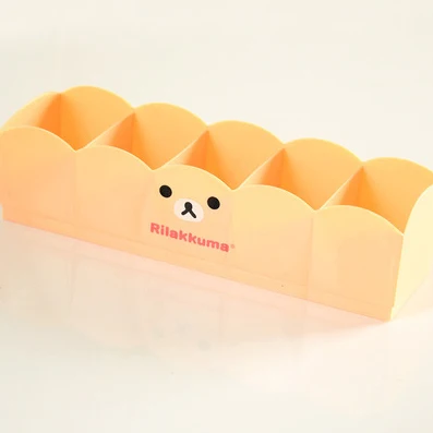 Japonskom Štýle Kreslených Medveď 5 Mriežky, Ponožky, Spodná Bielizeň Klasifikované Plastové Skladovacie Škatule Zásuvky Organizátor Kozmetické Ploche Dokončovacie Box