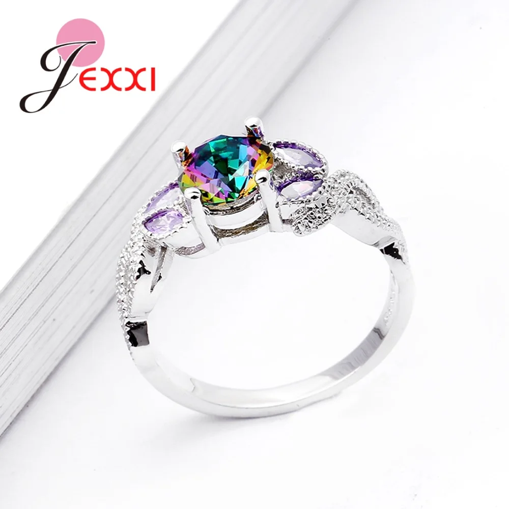 JEXXI Nové Módne 925 Strieborný Prsteň, Šperky S Jedinečným Afrike Crystal Prstene Pre Ženy, Svadobné Šperky, Zásnubné Veľkoobchod