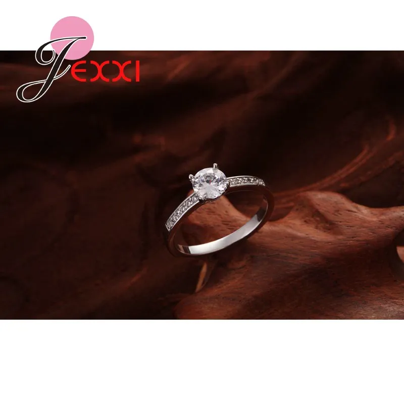 JEXXI Značky Kvality 925 Sterling Silver Šperky Krúžok CZ Zapojenie Snubné Prstene Pre Ženy Najlepšími Priateľmi Narodeninám