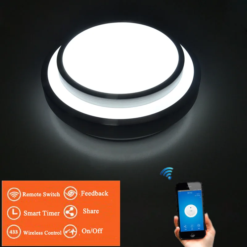 Jiawen LED Wifi Bezdrôtové Stropné svietidlá Hliníkové+Acryl Krytý Inteligentné osvetlenie s Aplikáciu Diaľkové Ovládanie, AC 100-240V