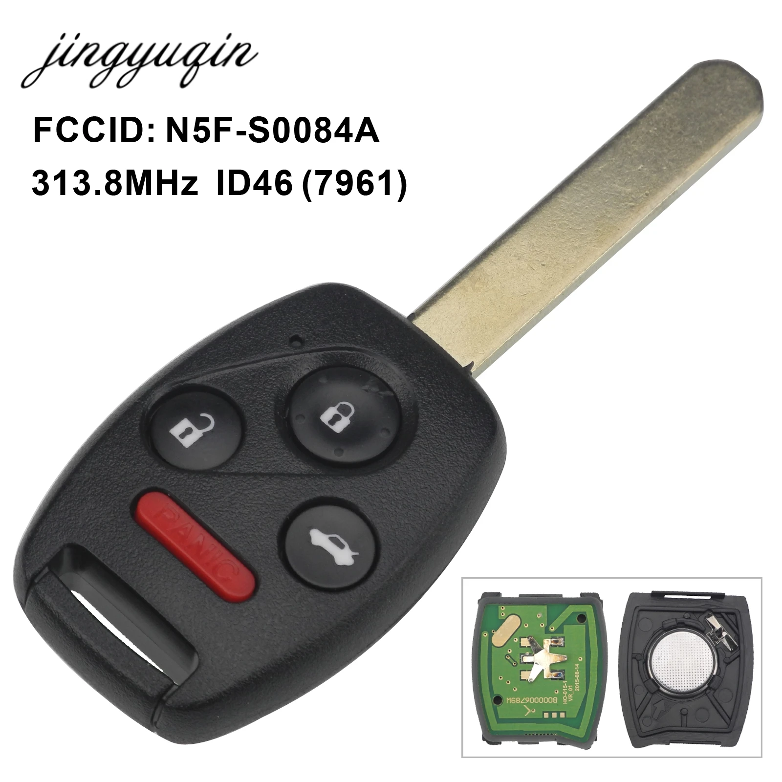Jingyuqin Auto Diaľkové príveskom, Ovládanie pre Honda CIVIC N5F-S0084-A 313MHz / 313.8 MHz s ID46 (7961) Čip 2006-2011
