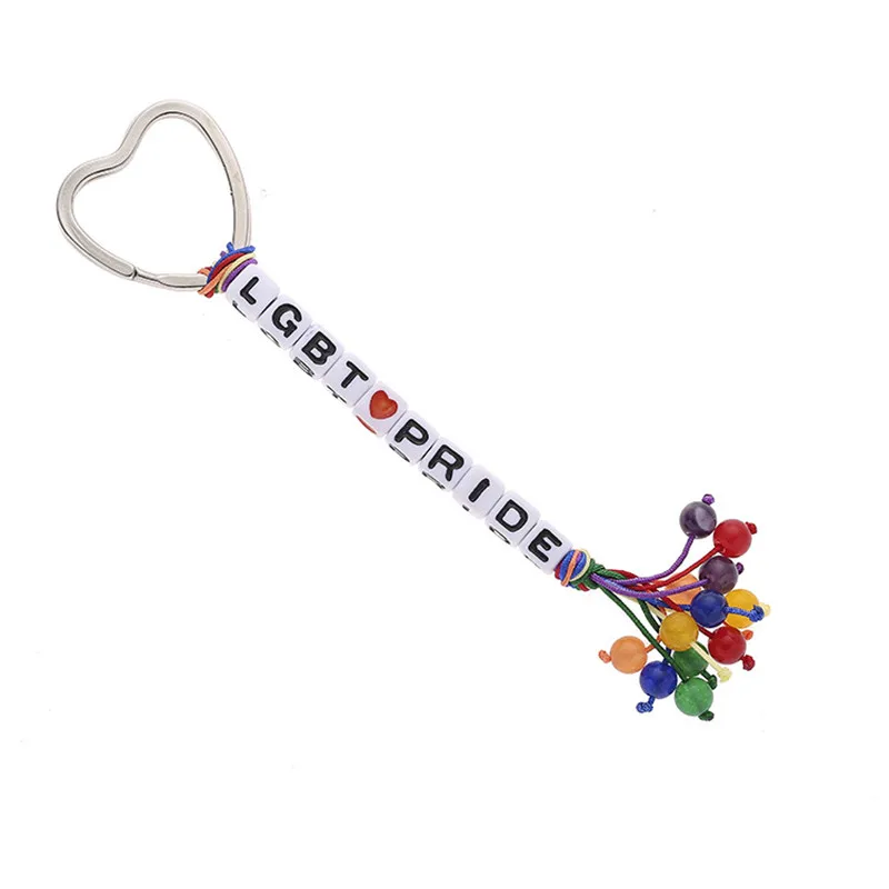 Lgbt list Keychain Rainbow putami na rukách 7 Čakier Prírodného Kameňa Osobnosti taška Kúzlo Gay Pride keychain dary