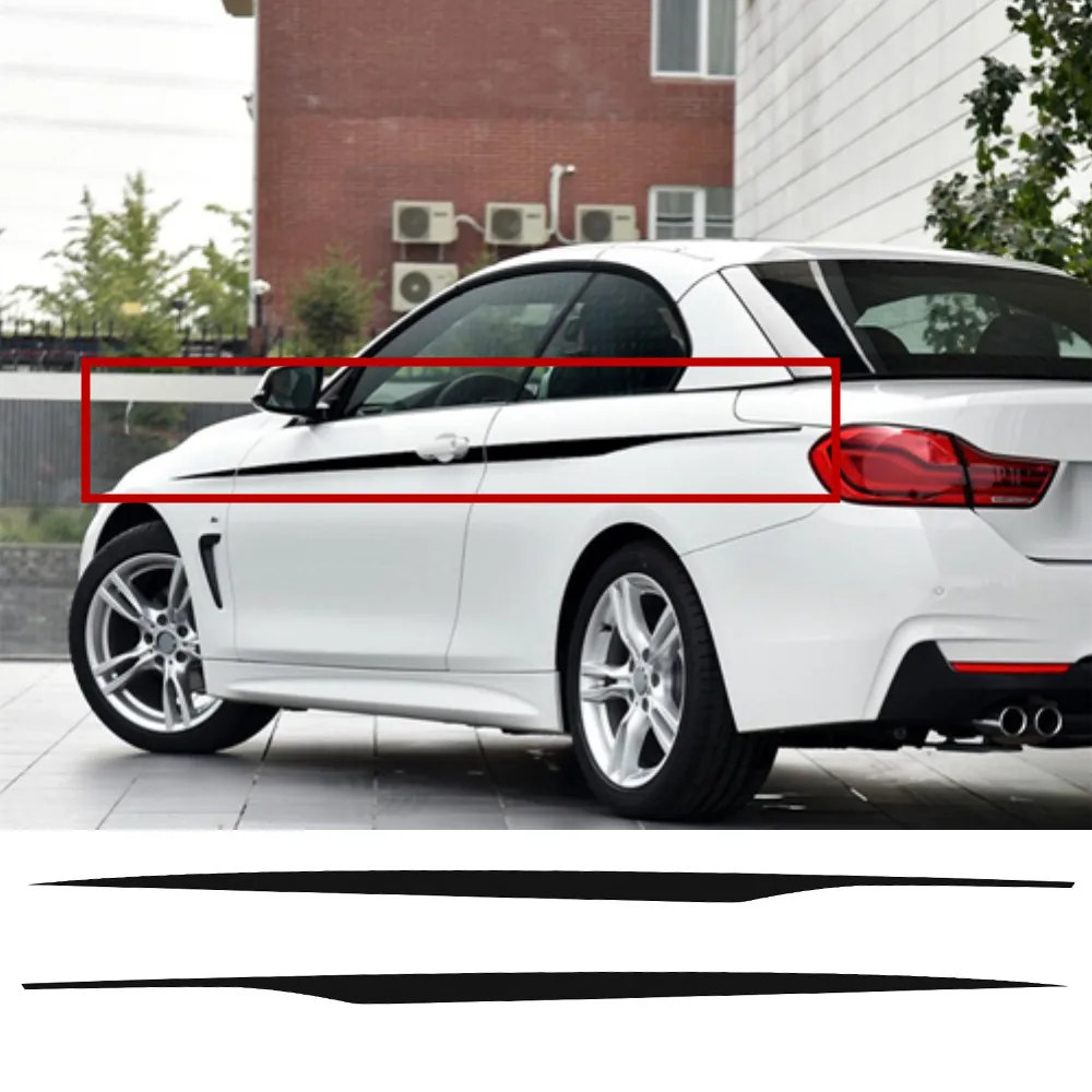 M Výkon Dverí Bočné Pruhy Pása Telo Nálepky Kotúča, pre BMW 4 Série F32 F33 420i 428i 435i Auto Styling Príslušenstvo