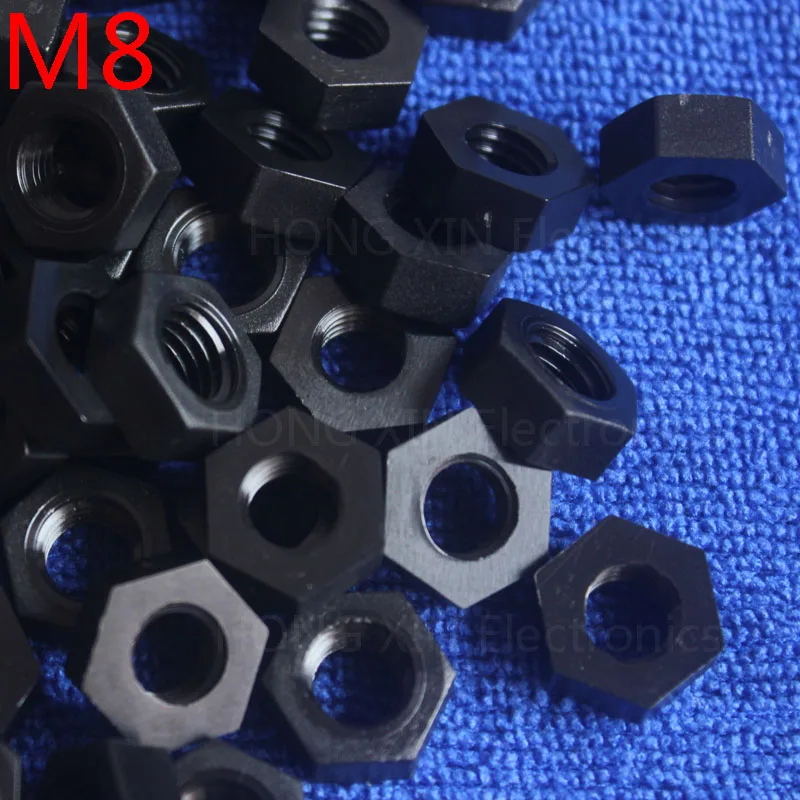 M8 1 ks čierny nylon hex matica 8mm plastové orechy Stretnúť RoSH normy Šesťhranné PC Elektronické príslušenstvo, Nástroje atď vysokej kvality