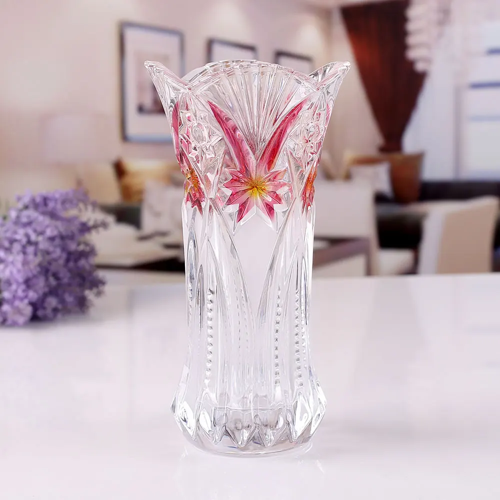 Malá kapusta transparentné sklenené vázy Fuguizhu hydroponické Lily imitácia krištáľové sklo jednoduché moderné módne