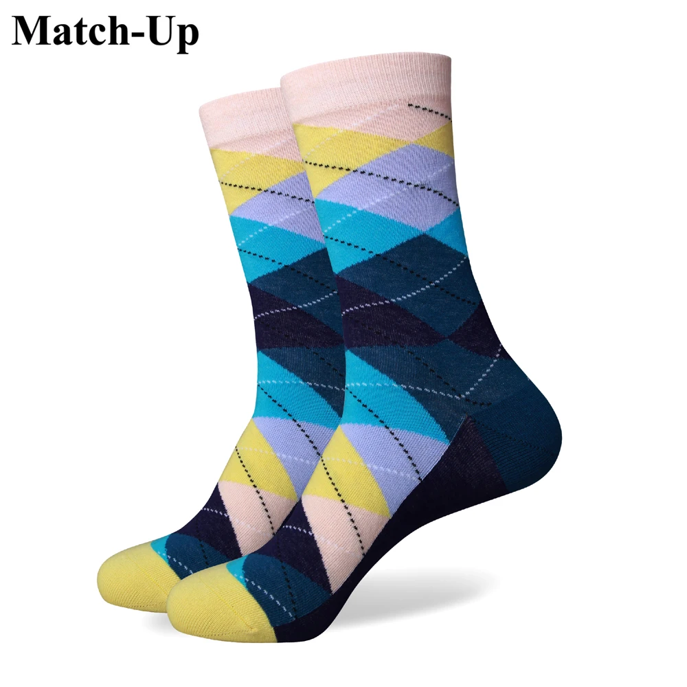 Match-Up mužov farebné česanej bavlny ponožky 273
