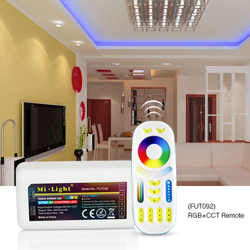 Mi Svetlo RGBWW FUT039 Wireless 2.4 G 4-Zóna RF Bezdrôtový RGB+SCS LED Regulátor pre Flexibilné 5050 3528 RGB CCT Led Pásy Svetla