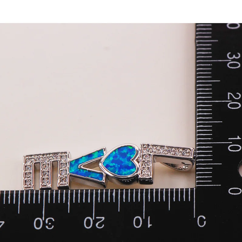 MILUJÚ Módu Blue Fire Opal 925 Sterling Silver Módne Šperky, Prívesok P100