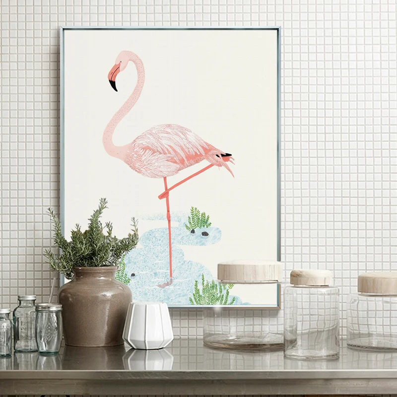 Moderné Umenie Flamingo Plagáty A Tlačí Na Steny Umelecké Plátno Na Maľovanie Obrazov Na Stenu Pre Obývacia Izba Nordic Dekorácie Flamingo Obrázok