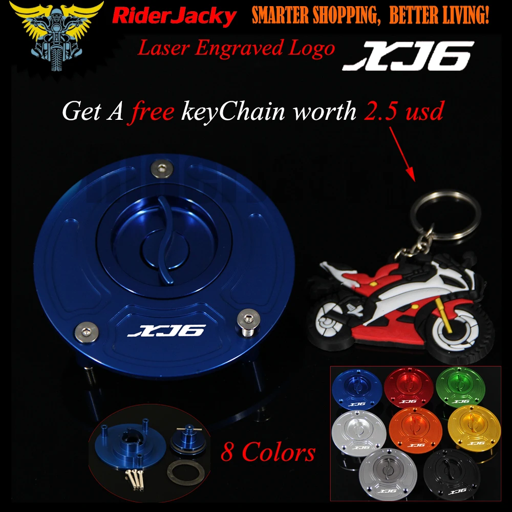 Modrá Červená CNC Hliníkové Keyless Motocyklové Príslušenstvo, Palivo Plyn Nádrž Spp Kryt Pre Yamaha XJ6 DIVERSION 2009-2012 2013