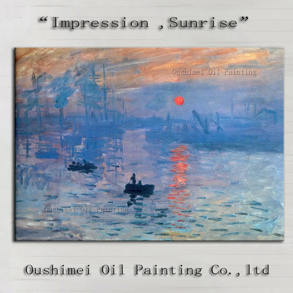 Monet Ručné Maľovanie Imitácia Krajiny Obrazy Na Plátne Sunrise Seascape Maľovanie Reprodukciu Obrazu Slávneho Olejomaľba