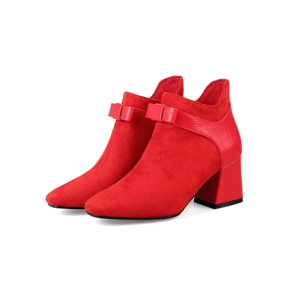MoonMeek black red móda jeseň zima nový príchod dámske topánky štvorcové prst dámy topánky na zips námestie podpätku, členkové topánky
