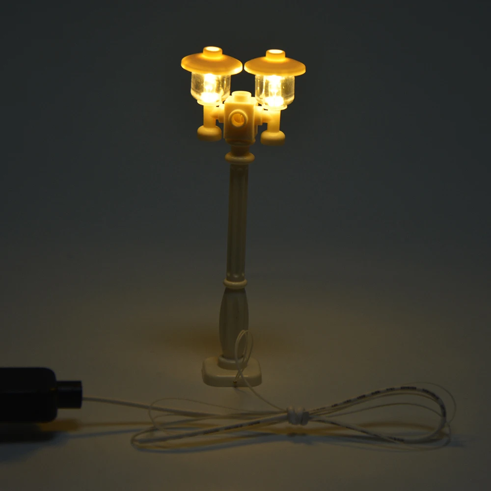 MTELE Vysokej Kvality DIY Street Light Príslušenstvo Pre Mesto Série stavebným Hračka LED Osvetlenie Auta S Usb