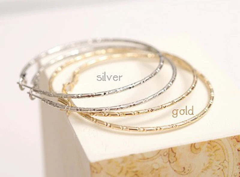 Móda Zlaté, Strieborné Veľký Kruh Moderné Obvodové Náušnice pre Ženy piercing Šperkov