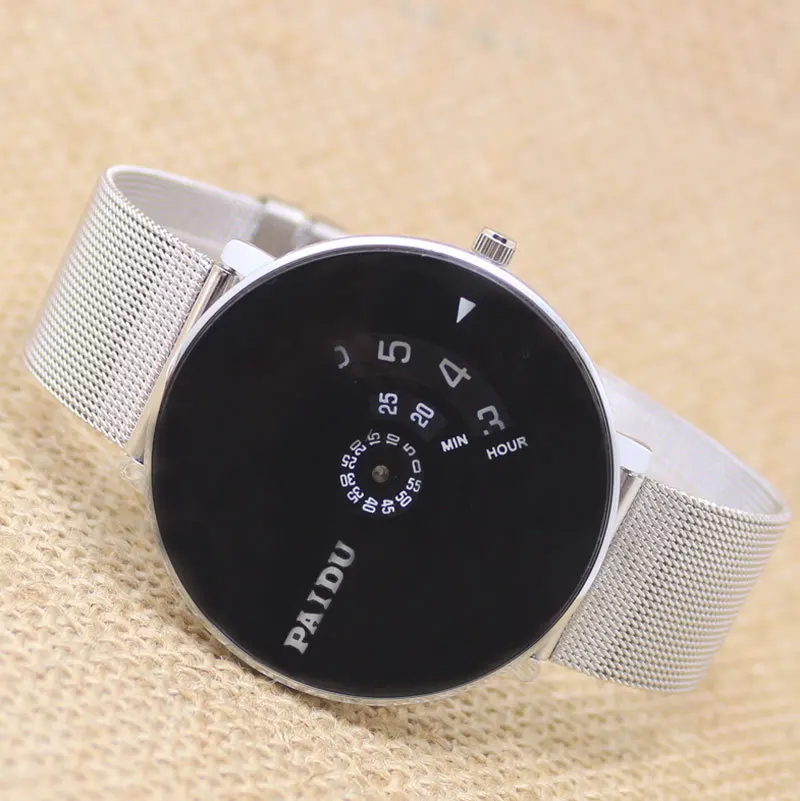 Módne Značky Mužov Business Bežné hodinky Oka Nehrdzavejúcej Ocele Gentleman Gramofónu dizajn relogio masculino 2016 Náramkové hodinky Paidu